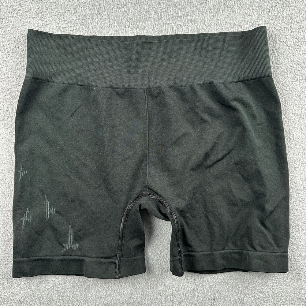 Oiselle Shorts Womens Small Seamless Bird Graphic Black Compression Activewear
